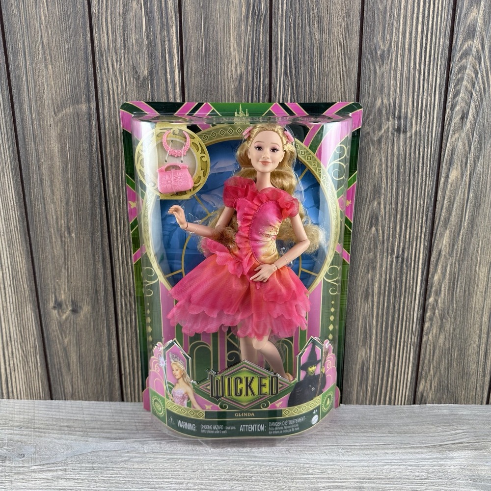 Mattel Wicked Glinda Fashion Doll  Pink Dress Original New in Box Movie Doll